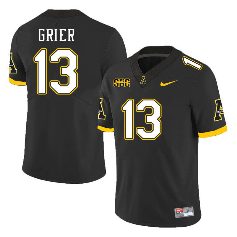 Appalachian State Mountaineers #13 Jackson Grier College Football Jerseys Stitched-Black Appalachian State Mountaineers #13 Jackson Grier College Football Jerseys Stitched-Black